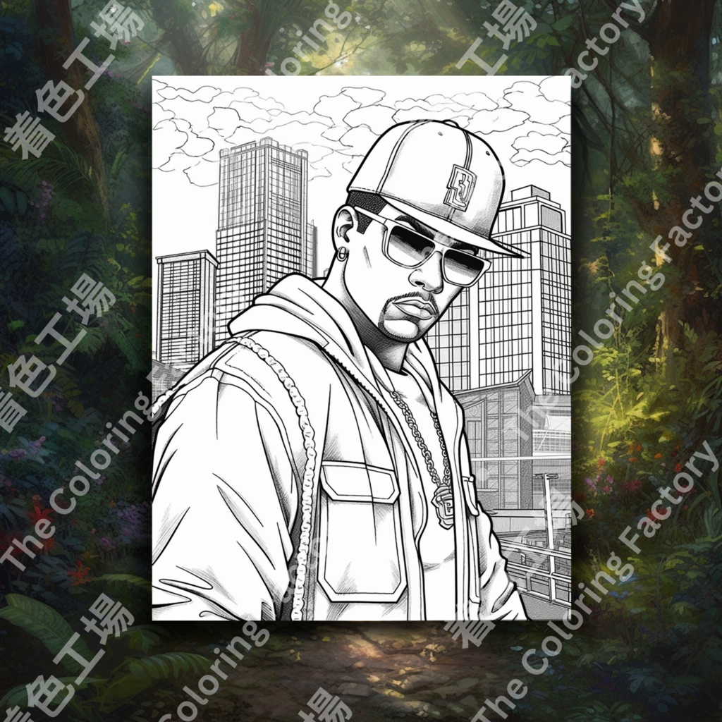 大人のためのメキシコのギャングの塗り絵、楽しいデジタル即時ダウンロード セット 1