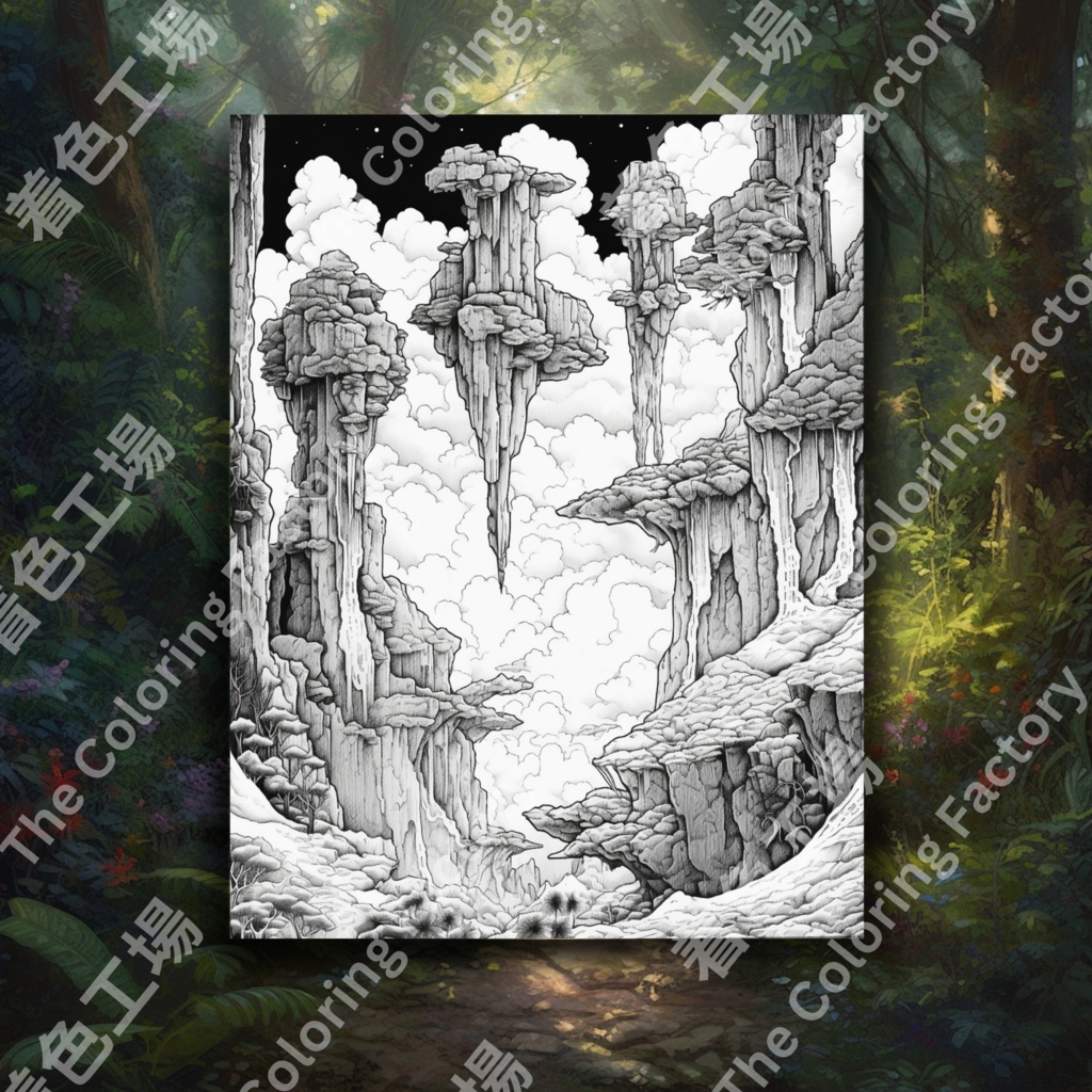 大人のための宇宙の塗り絵 デジタル即時ダウンロード 楽しいセット 2