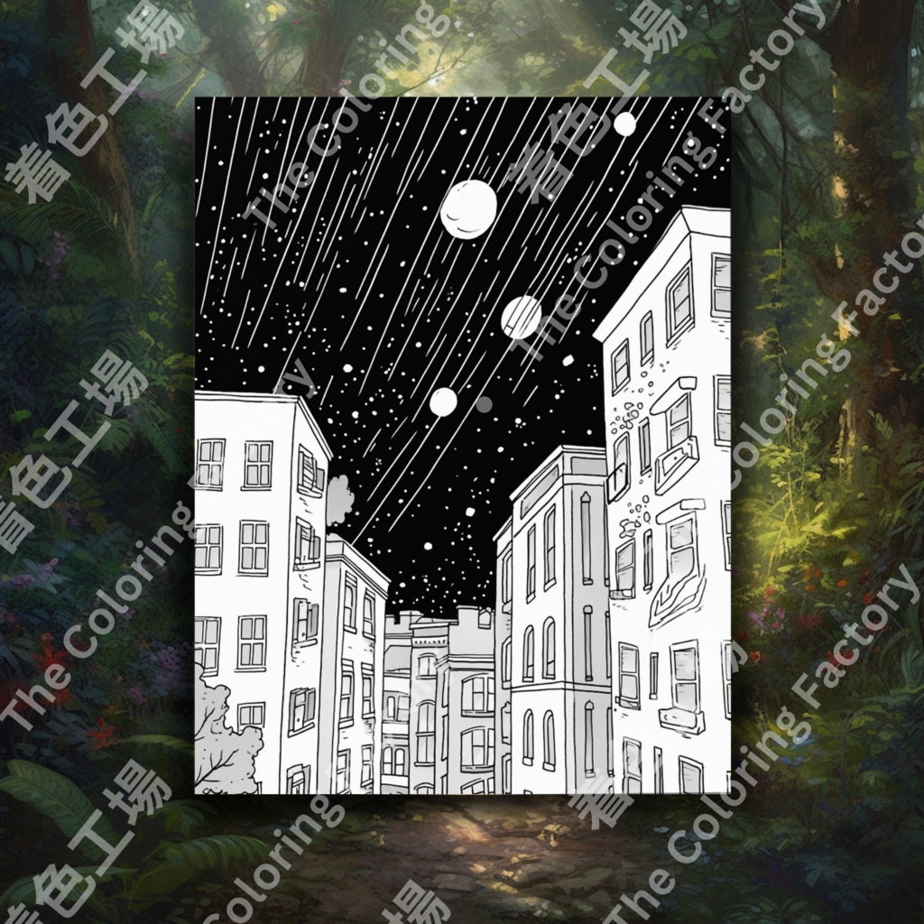 大人のための宇宙の塗り絵 デジタル即時ダウンロード 楽しいセット 2