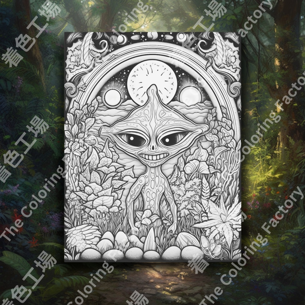 大人のための宇宙の塗り絵 デジタル即時ダウンロード 楽しいセット 2