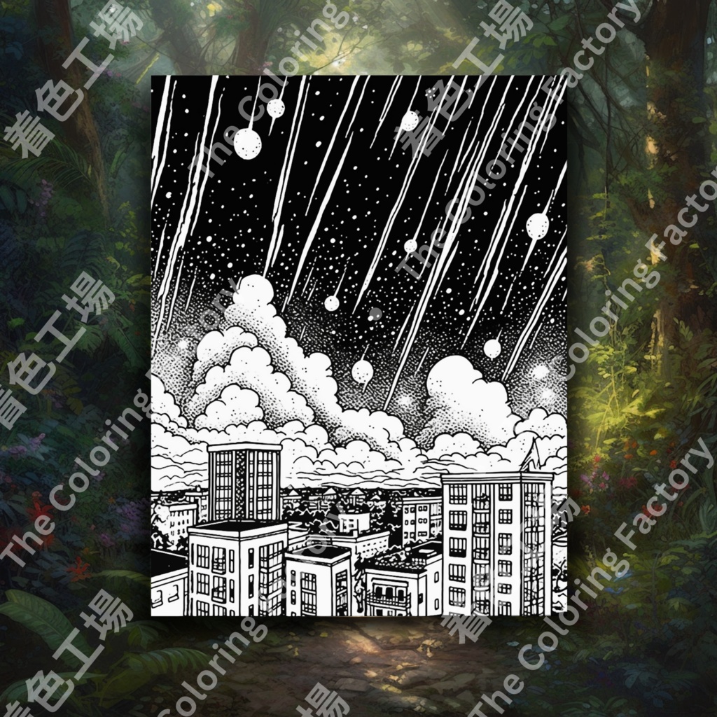 大人のための宇宙の塗り絵 デジタル即時ダウンロード 楽しいセット 2