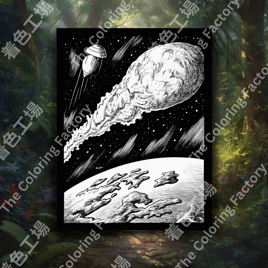 大人のための宇宙の塗り絵 デジタル即時ダウンロード 楽しいセット 1