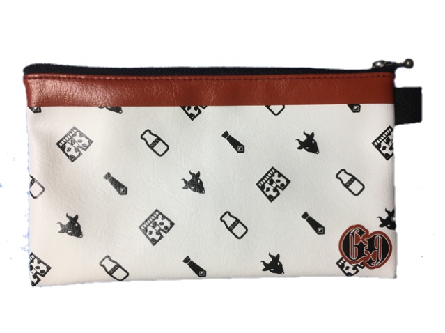 ゴズさんモチーフ柄 合皮平ポーチ