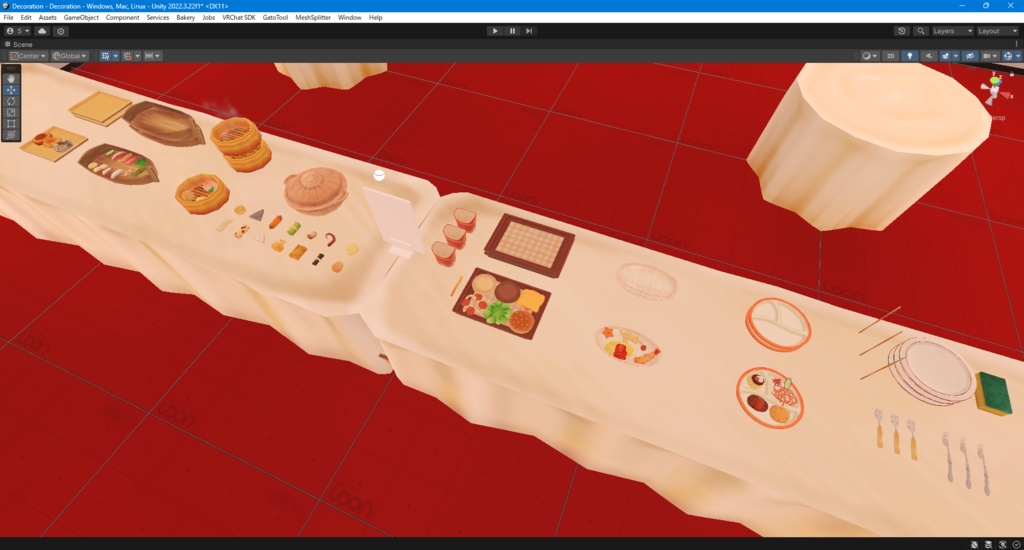 デコレーションギミック(VRChat飲食ギミック)