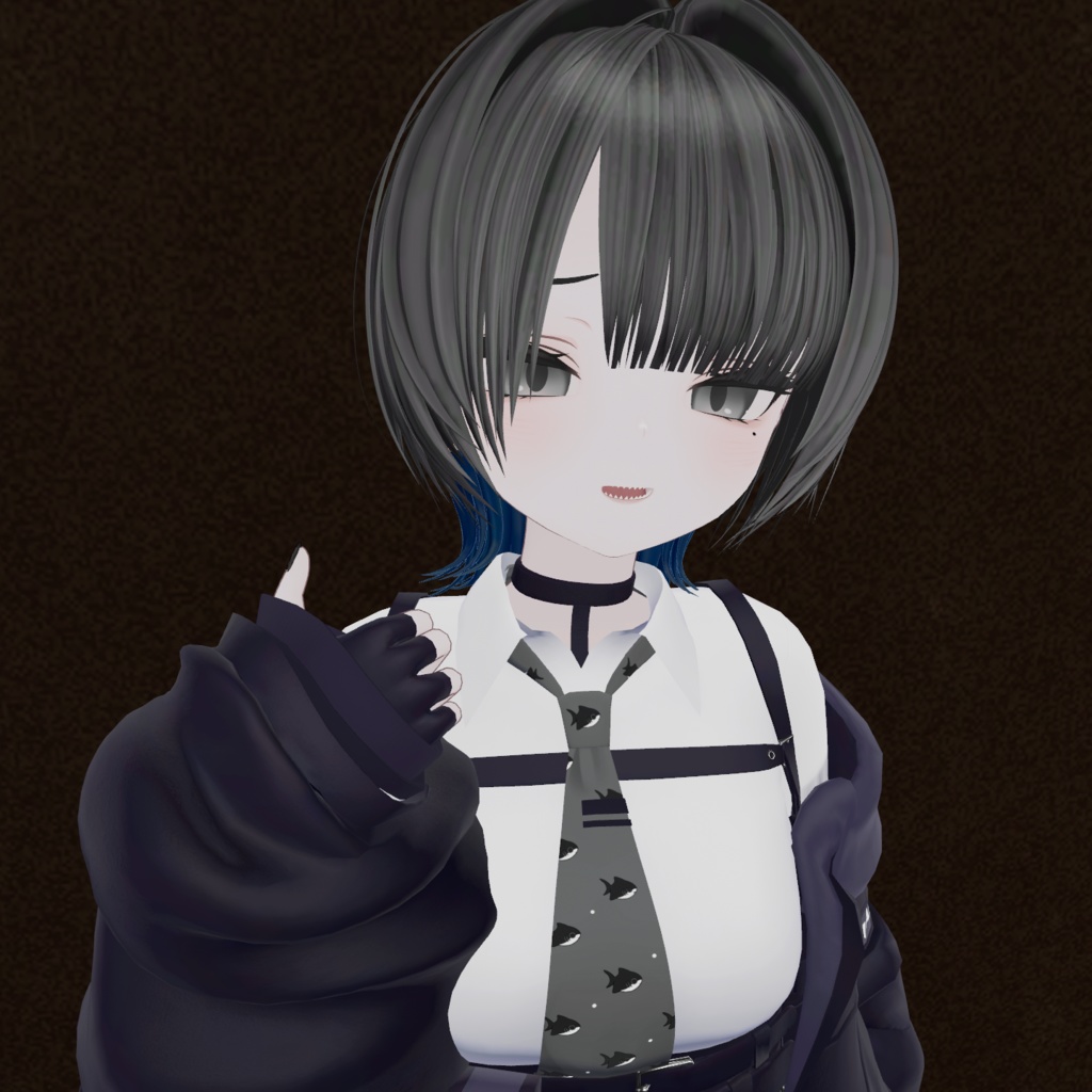 【ルルネ用】デフォ衣装ネクタイ用 テクスチャ『サメちゃんネクタイ』