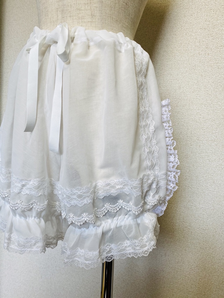 【ハンドメイド】ミニ丈ドロワーズ(カボチャパンツ)【オリジナルデザイン】