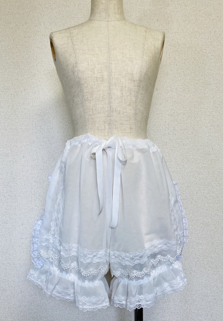 【ハンドメイド】ミニ丈ドロワーズ(カボチャパンツ)【オリジナルデザイン】