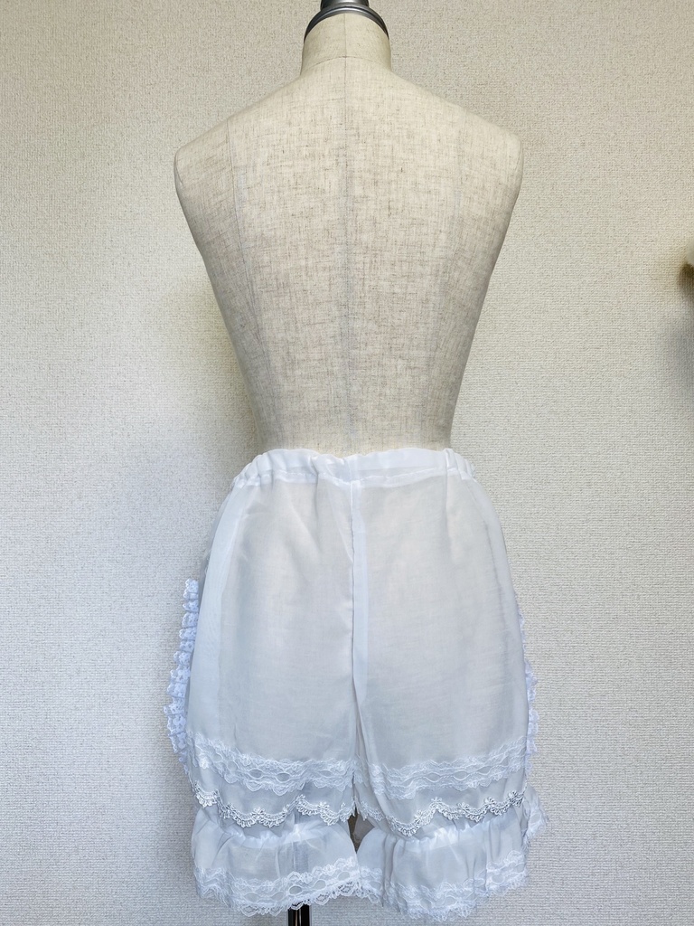 【ハンドメイド】ミニ丈ドロワーズ(カボチャパンツ)【オリジナルデザイン】