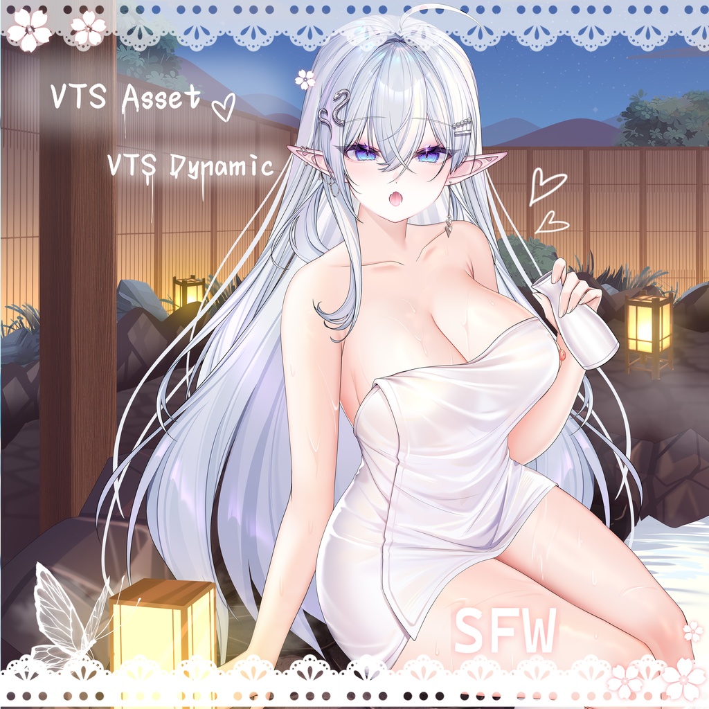 VTuber向け【VTSダイナミックペンダント|VTuber配信アクセサリー】温泉に入る(Standard Version)