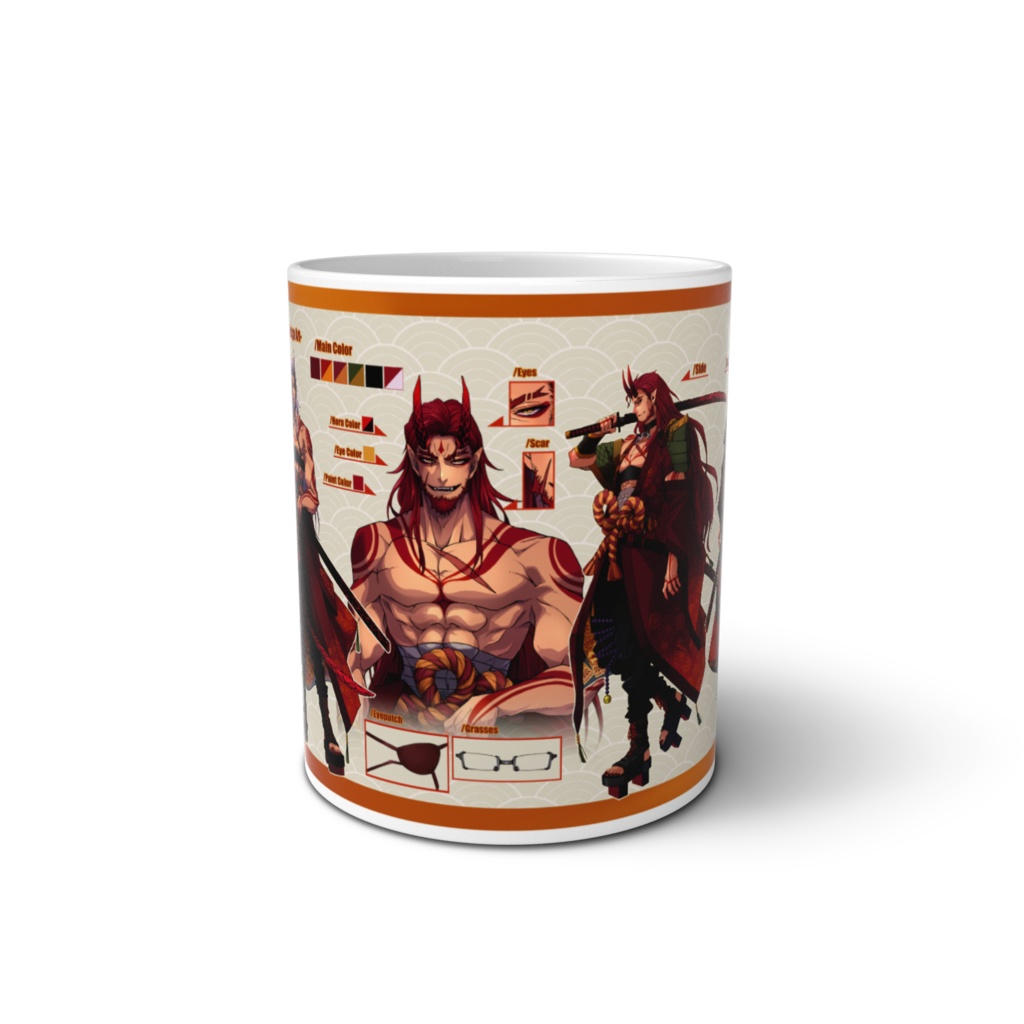 鬼衣装三面図マグカップ