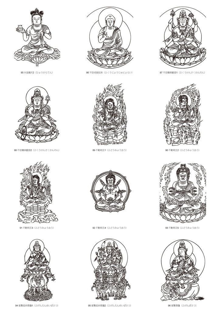 諸尊図像鈔(写)アウトラインデータ for Cutting&Print