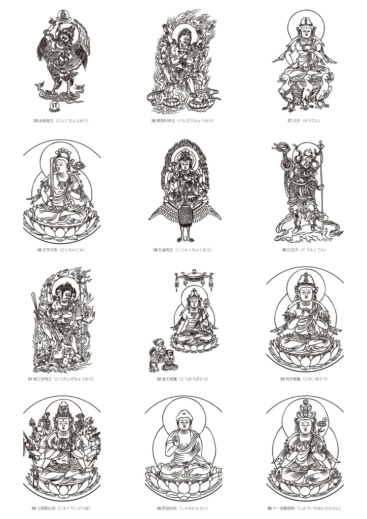 諸尊図像鈔(写)アウトラインデータ for Cutting&Print