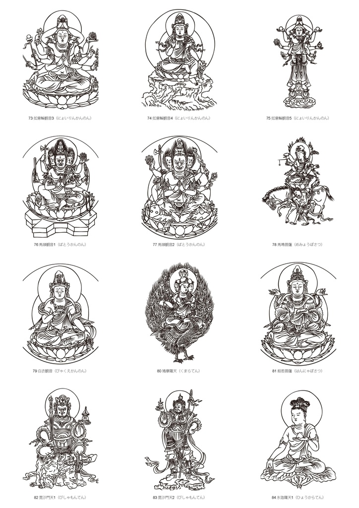 諸尊図像鈔(写)アウトラインデータ for Cutting&Print