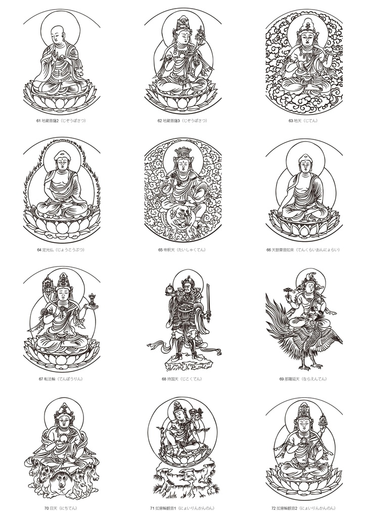 諸尊図像鈔(写)アウトラインデータ for Cutting&Print