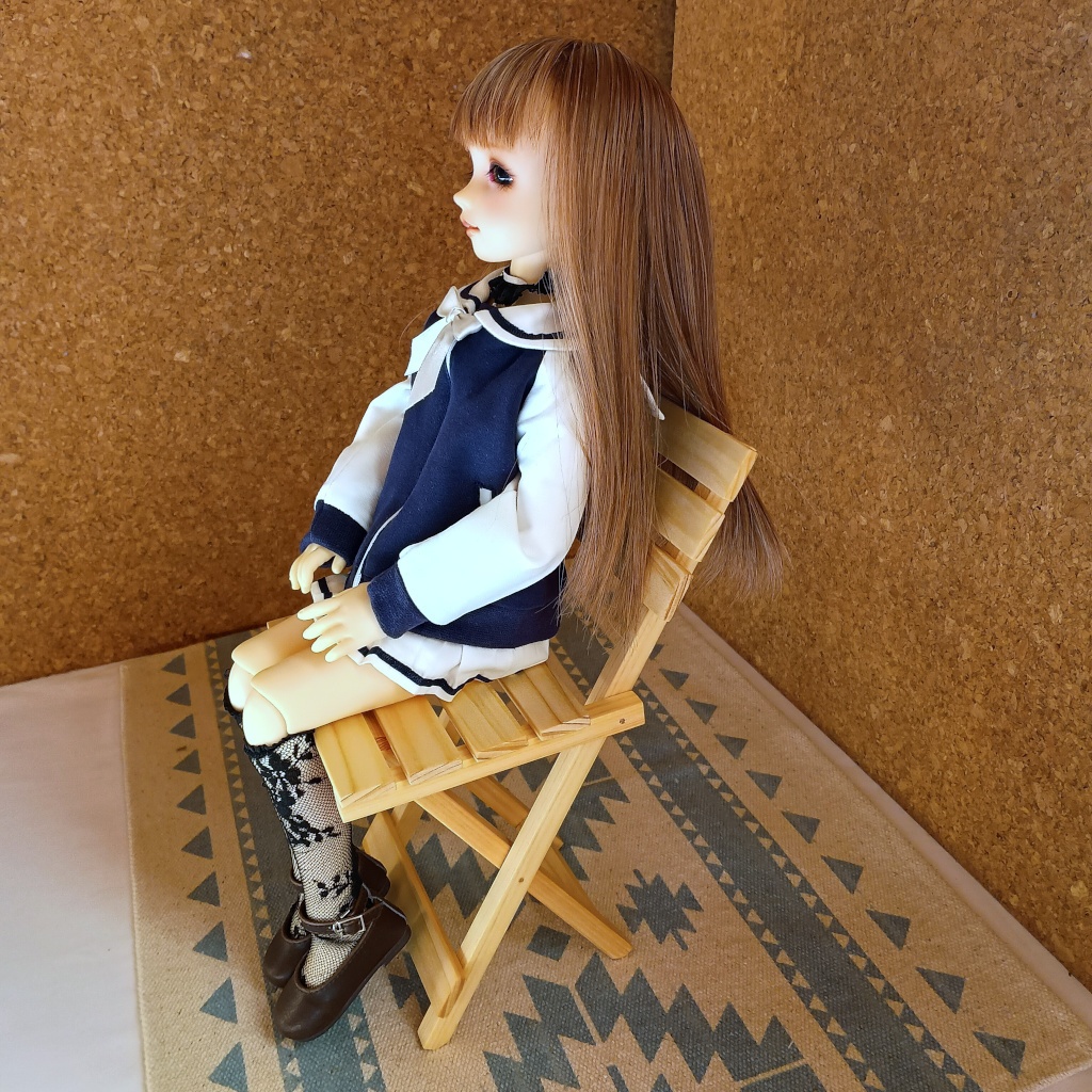 (1/3ドール用)一人用折りたたみベンチ