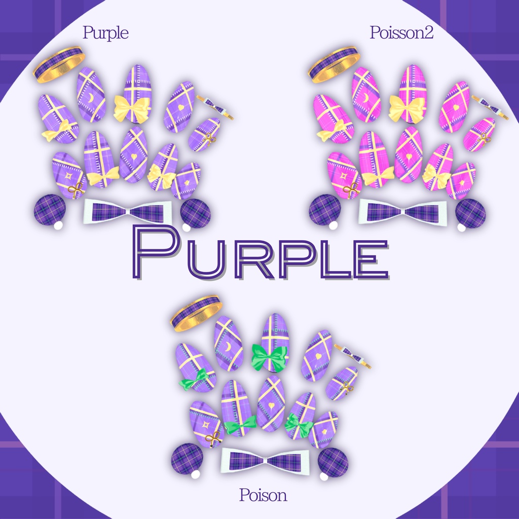 【置くだけ装着!】チェック&ステッチネイル *Nail : 23Color Acc : 10Color