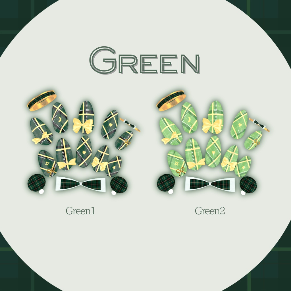 【置くだけ装着!】チェック&ステッチネイル *Nail : 23Color Acc : 10Color