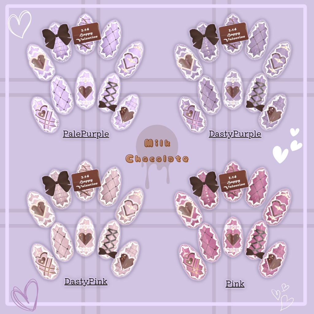 【置くだけ装着!】チョコメッセージ書ける!バレンタインチョコネイル *Nail:22Color × Choco : 2Color