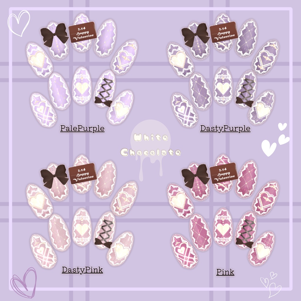 【置くだけ装着!】チョコメッセージ書ける!バレンタインチョコネイル *Nail:22Color × Choco : 2Color