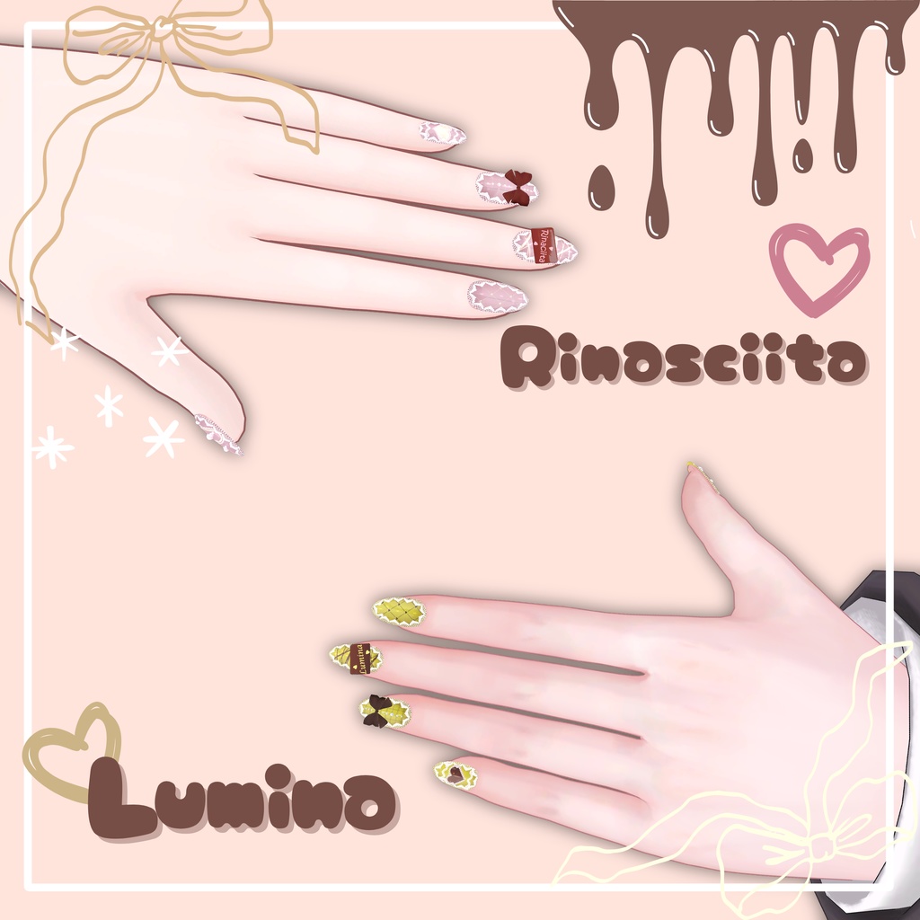 【置くだけ装着!】チョコメッセージ書ける!バレンタインチョコネイル *Nail:22Color × Choco : 2Color