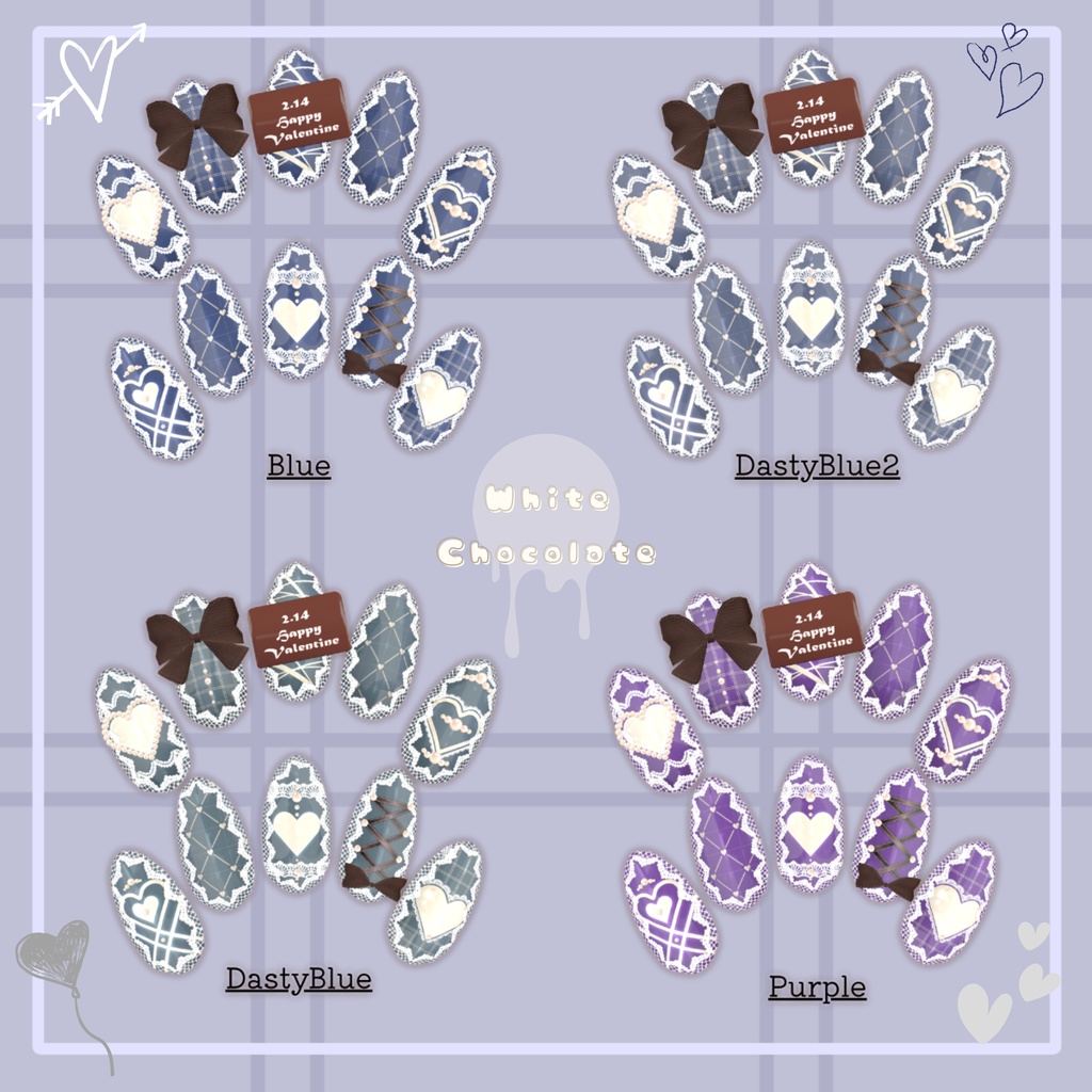 【置くだけ装着!】チョコメッセージ書ける!バレンタインチョコネイル *Nail:22Color × Choco : 2Color