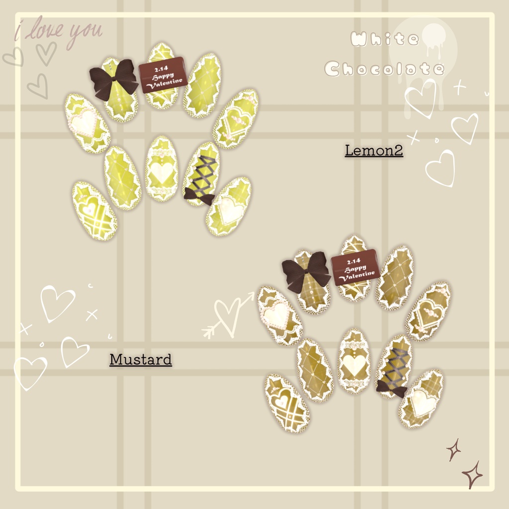 【置くだけ装着!】チョコメッセージ書ける!バレンタインチョコネイル *Nail:22Color × Choco : 2Color