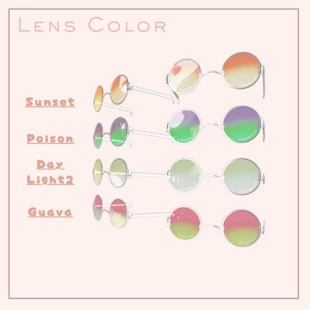 【置くだけ装着!】Prism Glasses * Lens:24 Color × Frame : 5Color