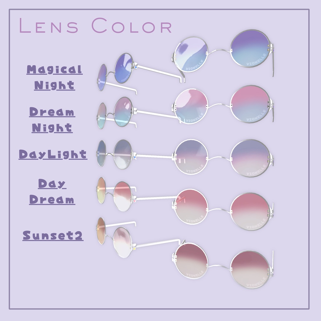 【置くだけ装着!】Prism Glasses * Lens:24 Color × Frame : 5Color