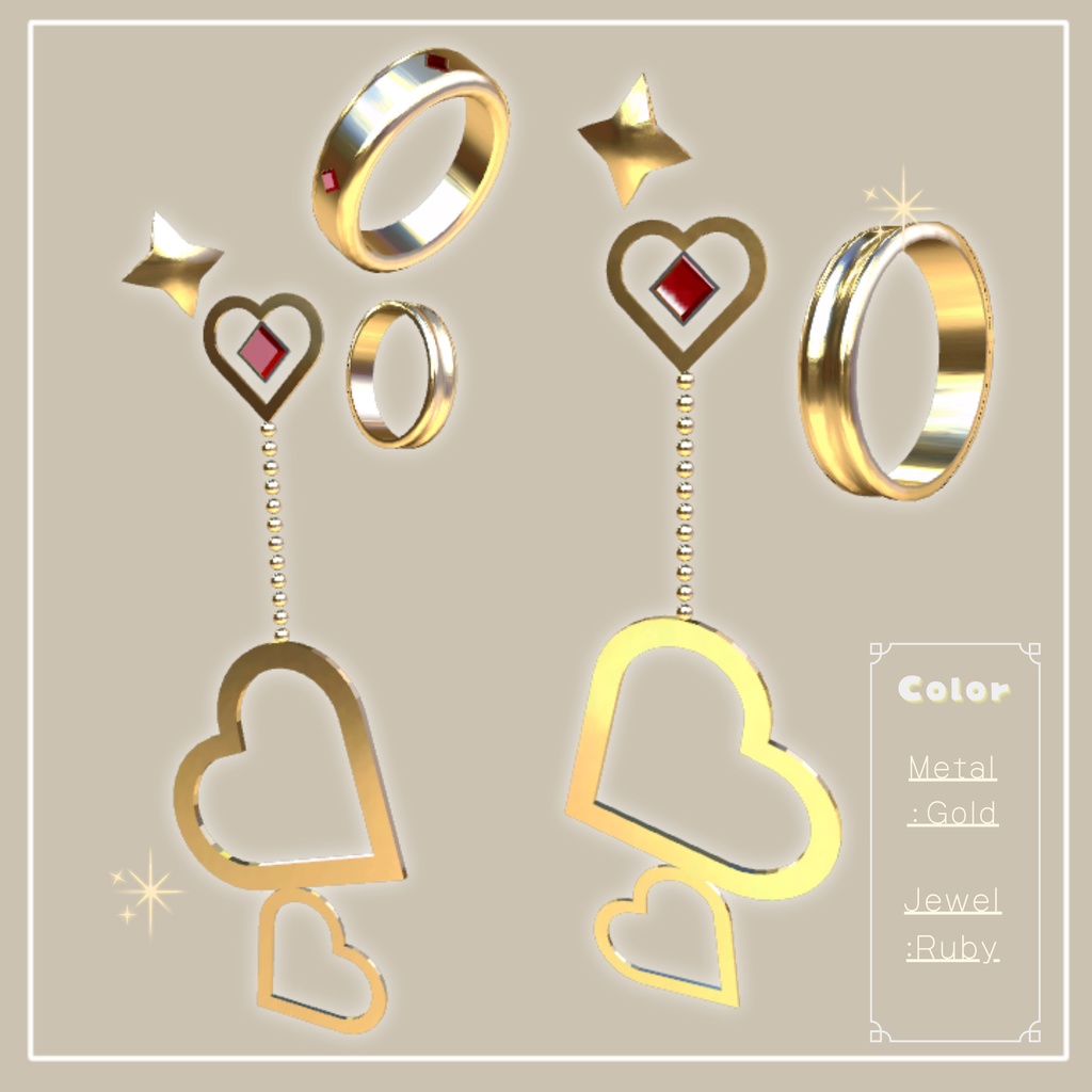 【Free Acc】5アバター対応(ルチカ対有) フリーアクセ4種 フリーサイズ有