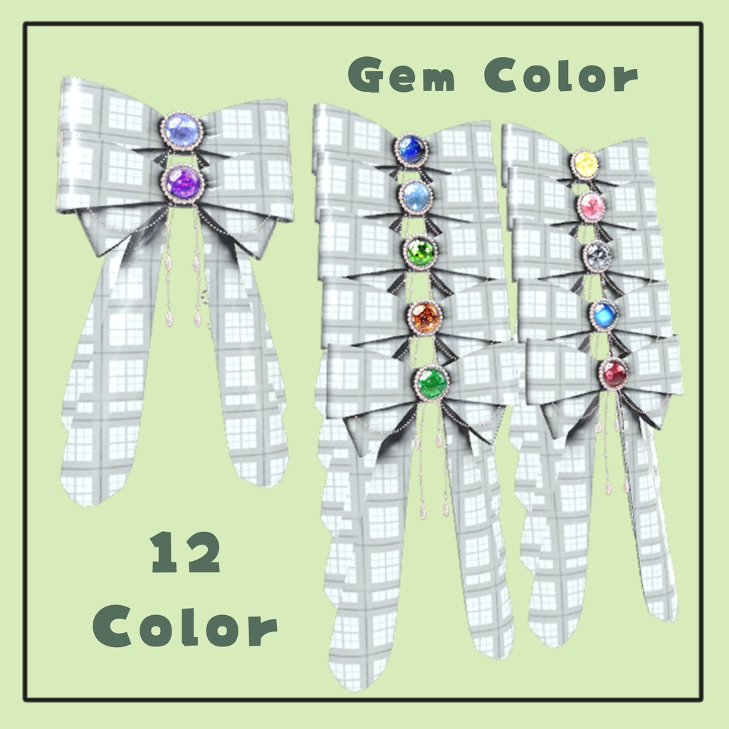 【置くだけ装着!】~公開セール中~Gem Ribbon * Base color : 19 × Jewel : 12 Color