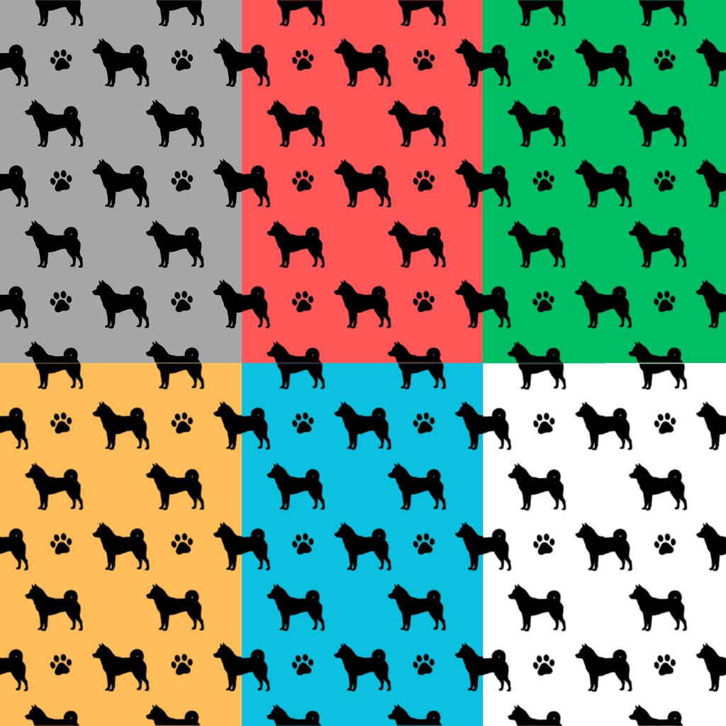 デジタルペーパー｜立ち止まる柴犬｜6枚セット｜シームレスペーパー