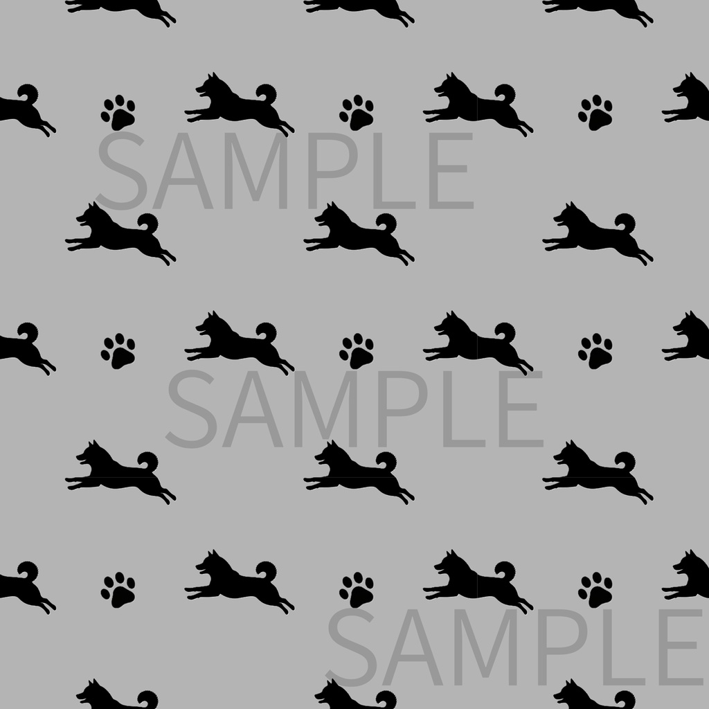 デジタルペーパー|柴犬|グレー系|4枚セット|シームレスペーパー