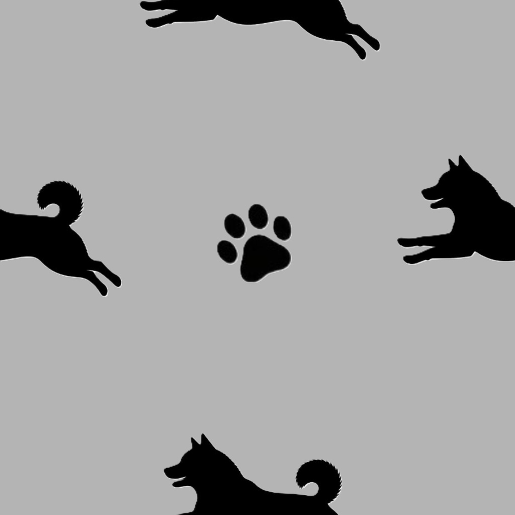 デジタルペーパー｜柴犬｜グレー系｜4枚セット｜シームレスペーパー