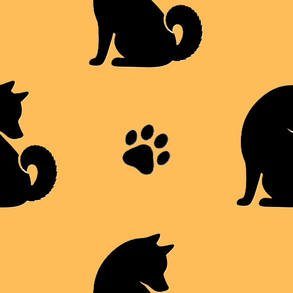 デジタルペーパー|柴犬|オレンジ系|4枚セット|シームレスペーパー
