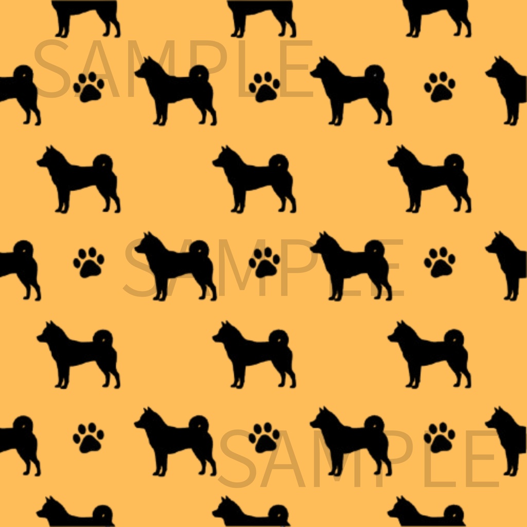 デジタルペーパー|柴犬|オレンジ系|4枚セット|シームレスペーパー