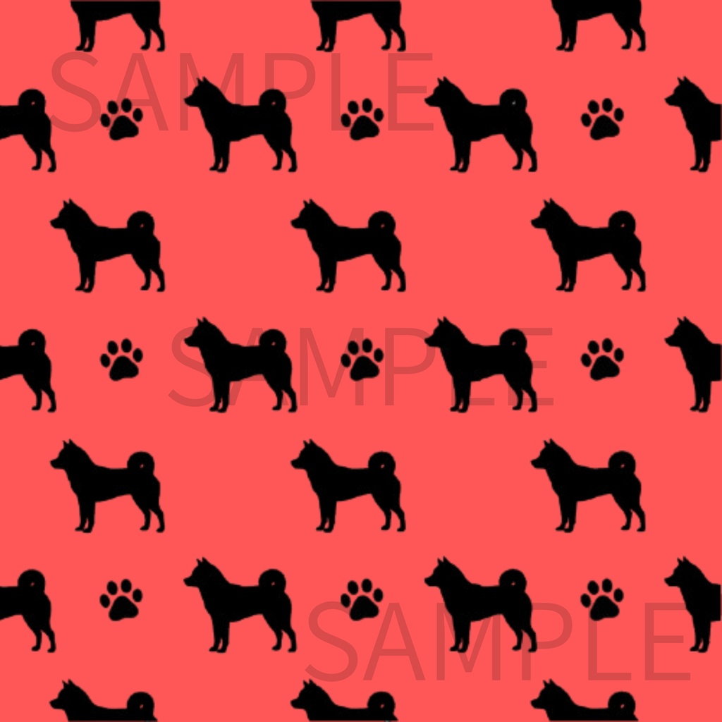 デジタルペーパー|柴犬|赤系|4枚セット|シームレスペーパー