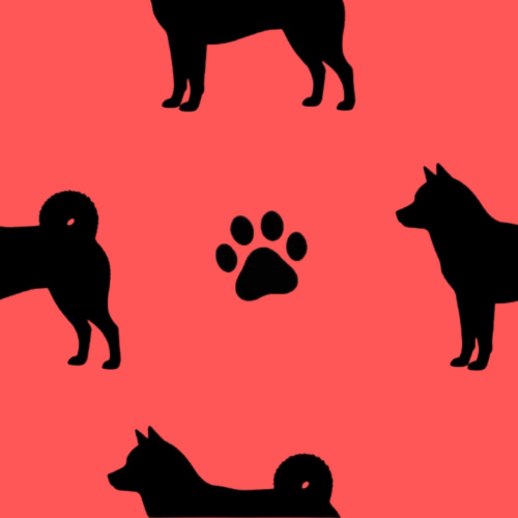 デジタルペーパー|柴犬|赤系|4枚セット|シームレスペーパー