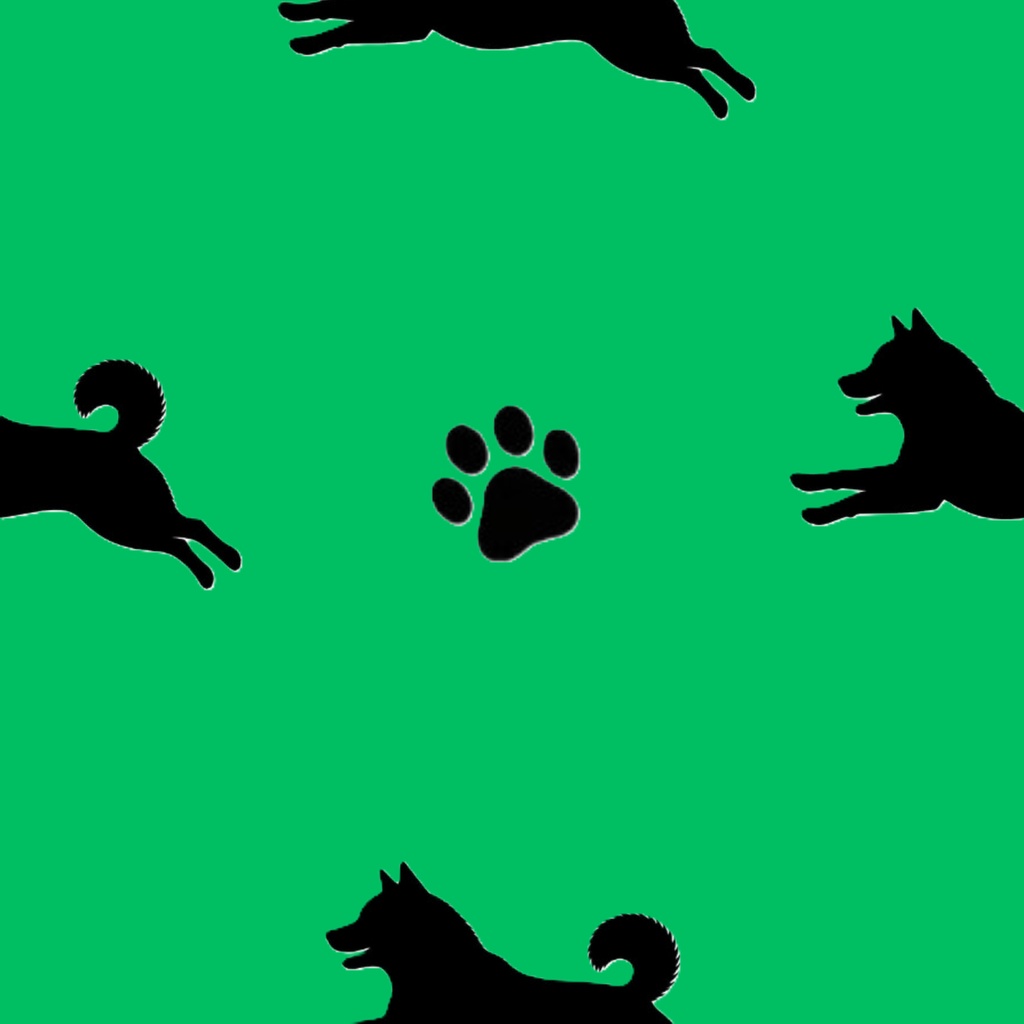 デジタルペーパー｜柴犬｜グリーン系｜4枚セット｜シームレスペーパー