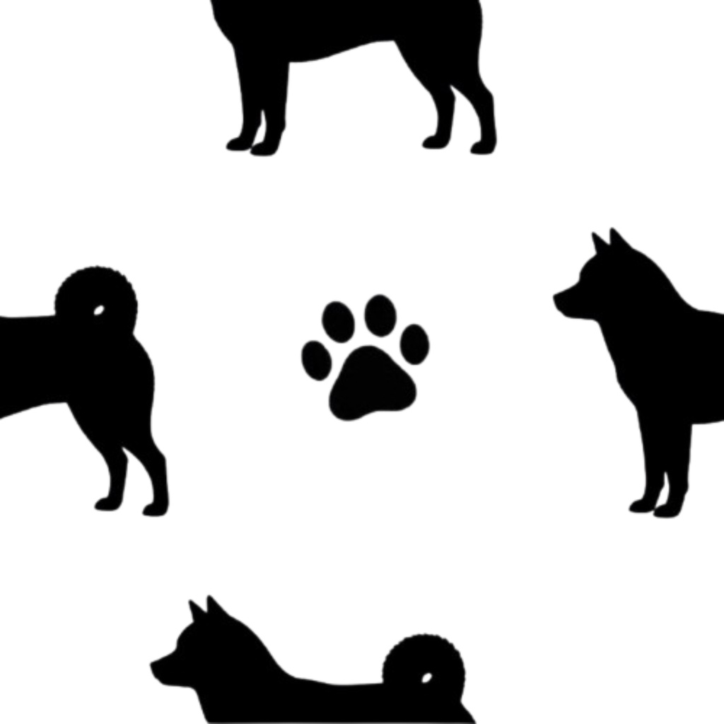 デジタルペーパー｜柴犬｜白色｜4枚セット｜シームレスペーパー