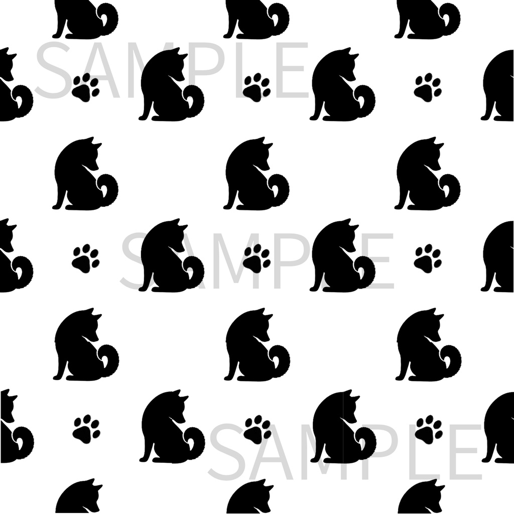 デジタルペーパー|柴犬|白色|4枚セット|シームレスペーパー