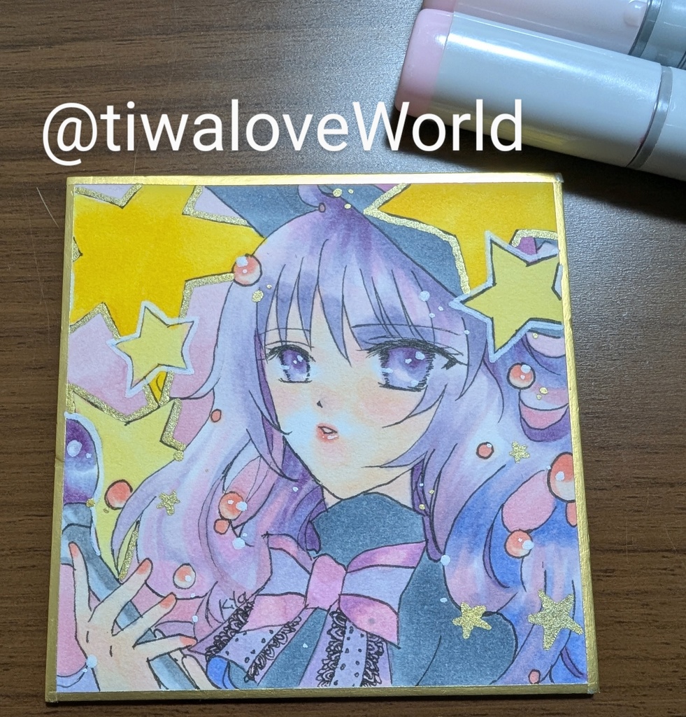 豆色紙サイズ 創作 女の子 原画