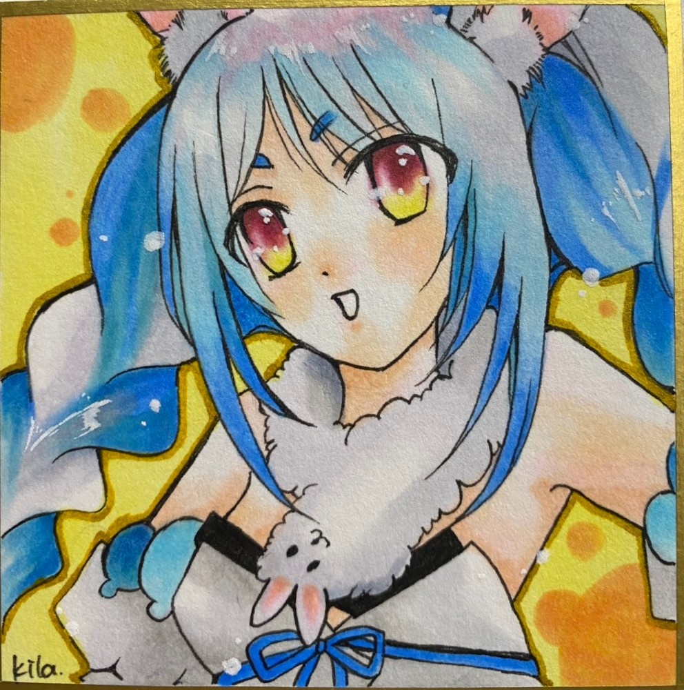 アナログ原画 豆色紙サイズ 兎田ぺこら