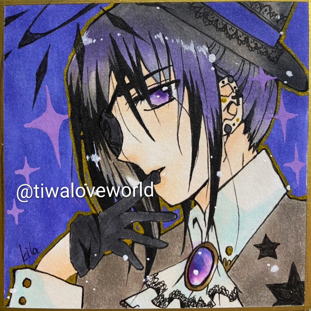 創作　豆色紙サイズ　原画　Star・星