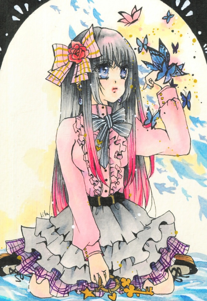 創作イラスト アートペーパーフレーム額装 Endfeel