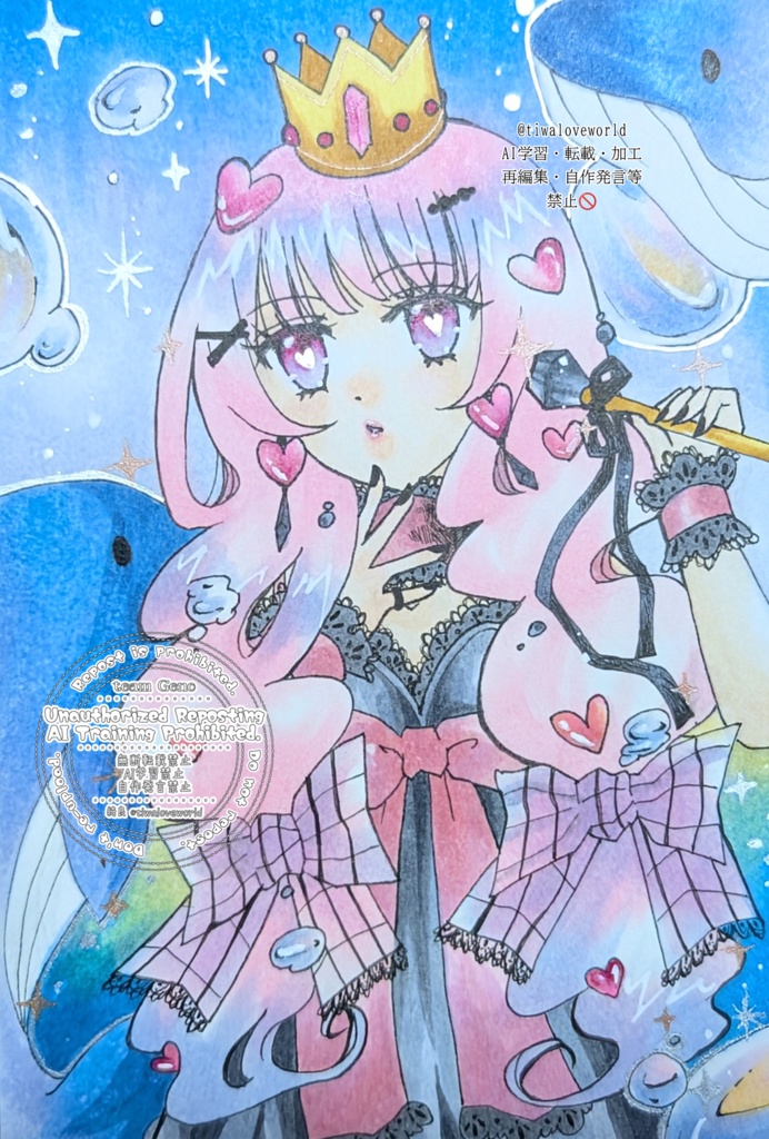 アナログ額装作品　ブラックダイヤモンド　ポストカードサイズ