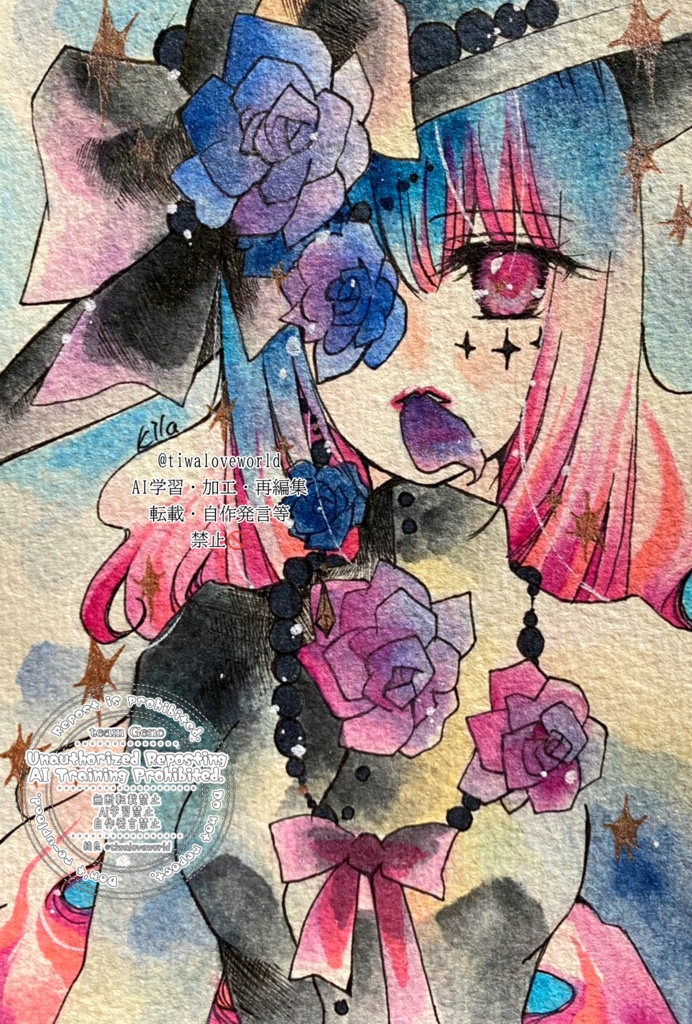 フレームレス作品　創作・ベリー色の魔女