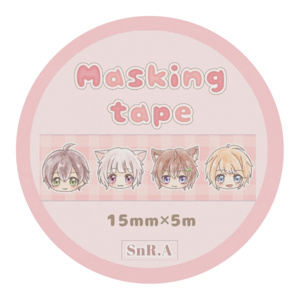 マスキングテープ(ピンク/手書き)