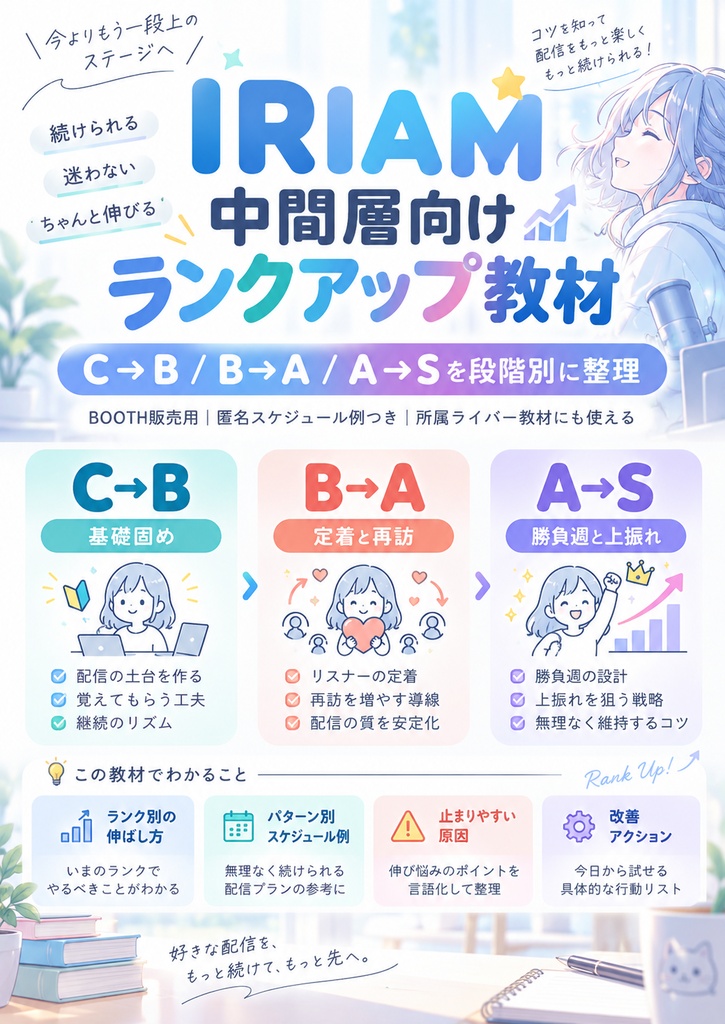 【C〜A帯向け】IRIAMランクアップ実践パック