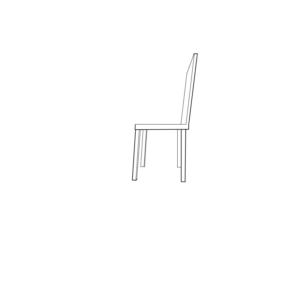 木の椅子真横素材