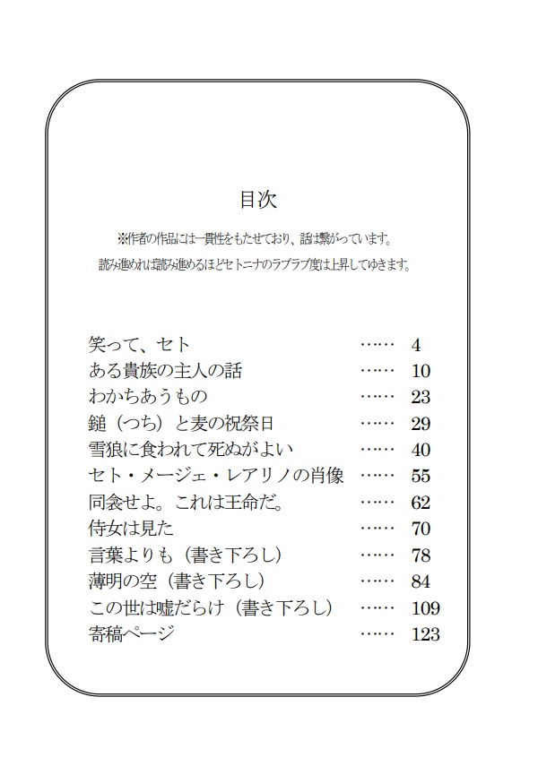 【完売】セトニナ本『twilight sky』